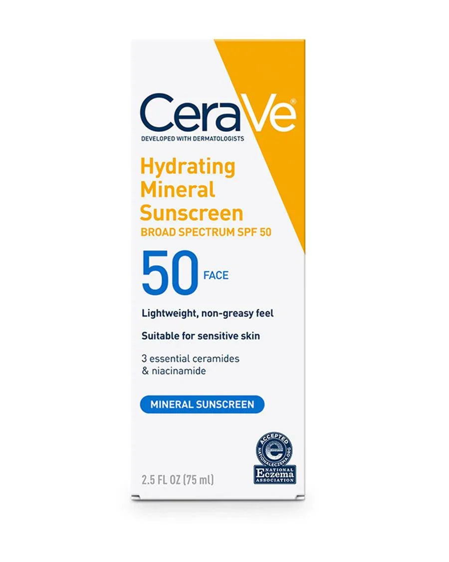 CeraVe Hydrating Mineral Sunscreen Spf +50